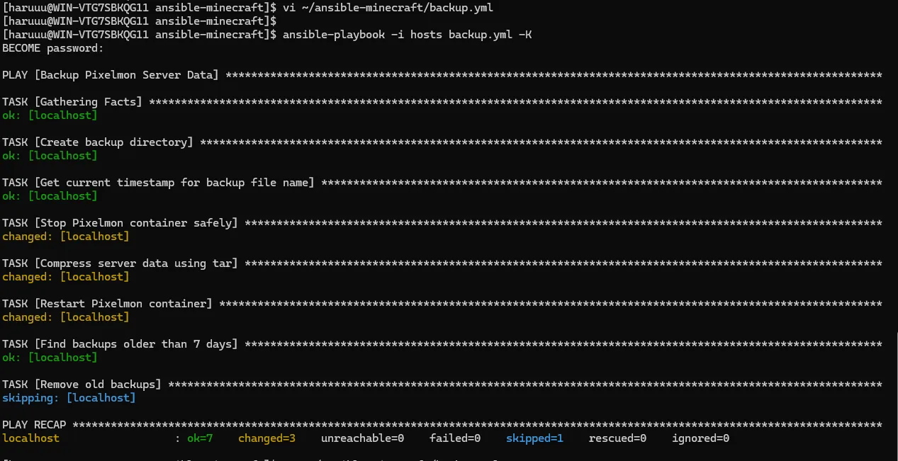 PixelmonバックアップをAnsible化する【Mirroredネットワーク整理】